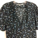 Pam & Gela Floral V Neck Silk Dress Short Sleeves Size Small Photo 4