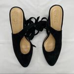 Raye 𝅺 Ives Black Suede Ankle Tie Block Heel Mules 7 Photo 2