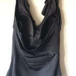 White House | Black Market NWT WHBM Ruffled Neckline Halter One Piece Swimsuit in Black Photo 7