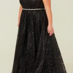 Arula Black & Silver Rhinestones Shimmering Sequin Crystal Mesh Tulle Dress. Size XL Photo 8