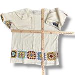 Loveriche Crochet Granny Square Trim Cream Sweater Boho Cottagecore Size M White Size M Photo 2