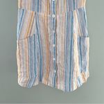 Reformation  Landy Marbella Off Shoulder Linen Stripe Dress 12 Photo 5