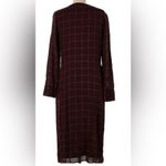 Sita Murt  Deep Burgundy Merlot Asymmetrical Long Sleeve Shirt Dress Plaid EU40 Photo 1