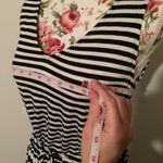 Merona Black White Stripe Casual Dress Drawstring Belted Photo 5