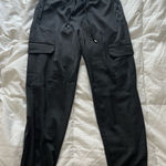 Divided Black satin cargo joggers Photo 0