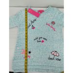 Lilly Pulitzer NWT Sweater XS Blue Marled Sail Away Beach Graphic Photo 4