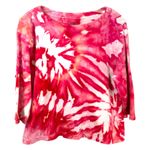 Croft & Barrow XL Top Handmade Tie Dye Hot Pink Spiral Cotton Boho Artsy 440 Photo 1