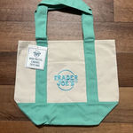 Trader Joe’s Pastel Green Mini Canvas Tote Bag NWT Photo 0