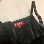 STAUD NWT Joan Yin Yang Dress Beaded Fringe Black Faux Leather Sleeveless sz 10 Photo 14