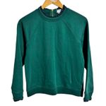 J Crew Ruffle Collar Preppy Crew Neck Sweater Women S Emerald Green Pullover Top Photo 0