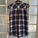 Rails Plaid Sleeveless Button Up Shirt Size Small Red Blue Green Oversized Tunic Photo 4