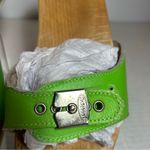 Dr Scholls The Original Wood Exercise Sandal Lime Green Leather Sz 8 Photo 2