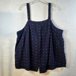 Caslon  Navy Blue Floral Print Button Front Tank Top Women's XL Photo 1