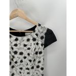 Milly Ombre Camellia Coco Dress Women Size 8 Black White Floral Cap Sleeve Mini Photo 3