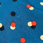 Who What Wear  S Mock Neck A-Line Teal/Blue Dot Print Long Sleeve Photo 9