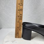 VTG Bass Artist Mules Womens 6 Black Leather Slip On Square Toe Block Heel 2003 Photo 15