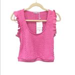 ZARA NWT BARBIECORE CROPPED RUFFLE SLEEVE SWEATER TANK Photo 2