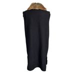 Nine West XL black wool with faux fir trim sleeveless midi length wool coat Photo 3