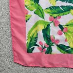Victoria's Secret VTG Scarf 45" Pink Green Silky Tropical Floral Logo Fashion Photo 9