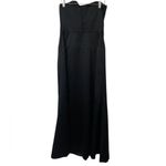 Black Satin Straplesss Evening Party Dress Mermaid Size 8 Photo 1