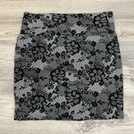 Ambiance Apparel Black & White Floral Print Soft Stretchy Mini Skirt Large Photo 2