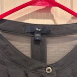 Gap Women Gray Sleeveless Sheer Button Front Ruffle Blouse Top Size L Whimsigoth Photo 4