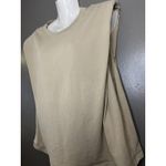 Babaton Aritzia Shirt Womens 1X Beige Muscle Tank Shoulder Pad 100% Cotton Photo 2