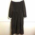 Marvin Richards  Long Suede Coat size L Brown Cream Faux Fur Lined Photo 6