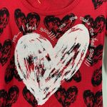 Desigual Women Red Hearts Graphics Long Sleeve Top Size S Art To Wear Photo 3
