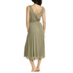 Vince Scoop Neck Pleated Midi Tank Dress in Moss Green Size Large Lagenlook Photo 2