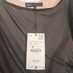 ZARA  Women’s Mixed Tulle Dress Small Black Mesh Overlay Long Sleeve Cocktail NWT Photo 7