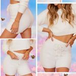 NEW Hidden Brand White Eyelash Lounge Cozy High Rise Mini Shorts Women's Size S Photo 1