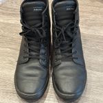 Dr. Martens  Black Faux Leather Sheridan Matte Casual Boots Lace Up High Top Sz 9 Photo 1