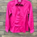 Siliteelon Button Down Hot Pink Long Sleeve Office Top Size XS Photo 0