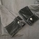 Vtg 90s Preppy black stretch knit velvet collar long sleeve Polo Top Size M Photo 7