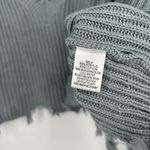 Cotton Candy LA  Cropped Oversized Sweater Ribbed Knit Blue Raw Hem Size S/M Photo 9