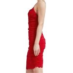 Lena Red Lace Bodycon Dress ruched cocktail party sleeveless sexy Size M Photo 4