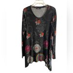 Desigual  Cronosk knit tunic top floral handkerchief hem black XL Photo 1