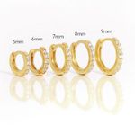 18G 7mm Gold Paved Cartilage Hoop Earring Photo 6