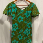 Vintage 60’s olive floral flutter v Photo 5