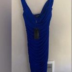 NWT Emprada Kat Royal Blue Mesh Off Shoulder Dress Size Medium Photo 4