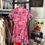 Urban Outfitters  Pink Music Festival Print Newspaper Mini Dress Womens XS EUC Photo 9