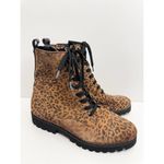 Donald Pliner Boots Size 9.5 Suede Leather Animal Print Classic Hiker Design Tan Photo 3