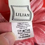 Lilian Floral Ruched Dress Woman’s Size 1X Deep V Neck Bold Orange Photo 4