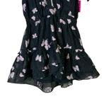 NWT Buddy Love Mini Dress Womens M Black Butterfly Puff Sleeve Tiered Coquette Size M Photo 3