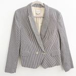Ann Taylor  Loft Women's Seersucker Tailored Blazer Striped Blue White NWOT Photo 2