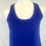 Unique blue and black racerback bodycon chiffon tunic top size small Photo 2