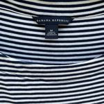 Banana Republic Stripe Side Rouched Dress 3/4 Sleeve White Navy Size Medium Photo 2