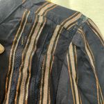 Hinge NWOT Macy’s Navy and Copper Blouse Photo 2