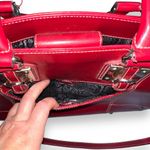 wilson's leather  Womens Satchel Tote Bag Handbag Purse Red Leather Large Photo 4
